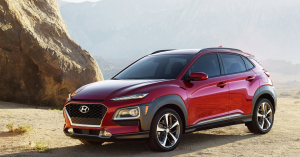 Hyundai Kona taken on a hiking trip