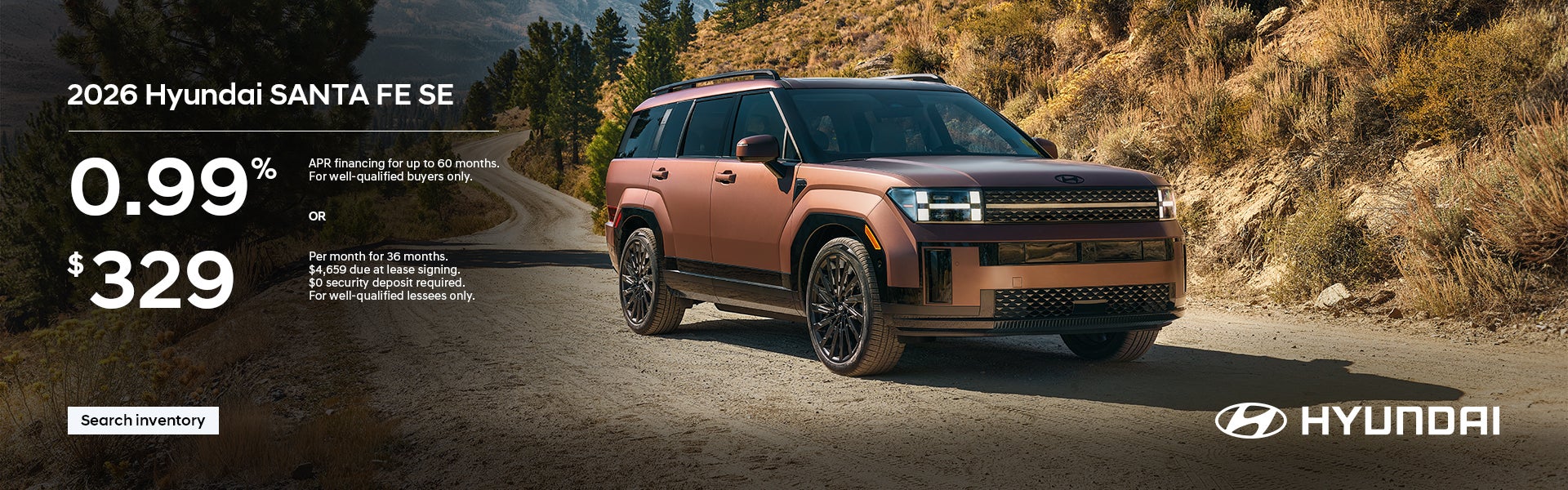 2026 Hyundai Santa Fe, Santa Fe Hybrid APR or Lease Offer